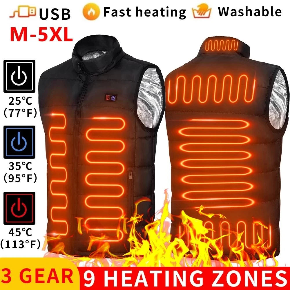 USB Heated Jacket – 9-Zone Heat, Unisex Design